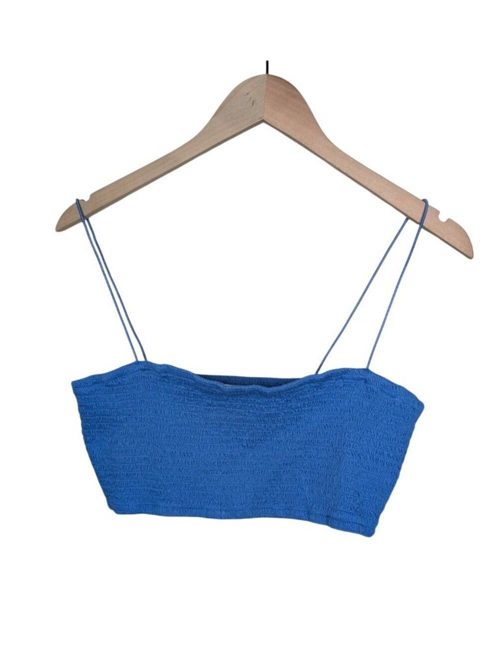 Maeve By Anthropologie Blue Smocked Cotton Crop Top Large